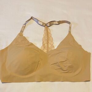 True & Co. tan wireless lace back bra size XL